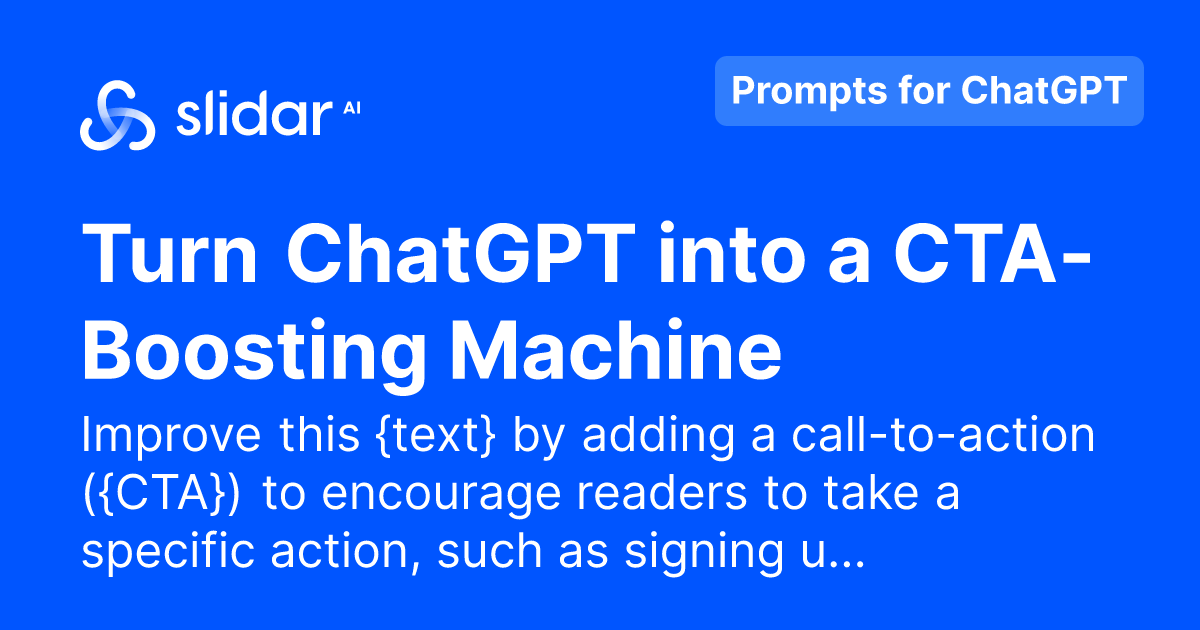 Turn ChatGPT Into A CTA-Boosting Machine - Free Prompts For ChatGPT